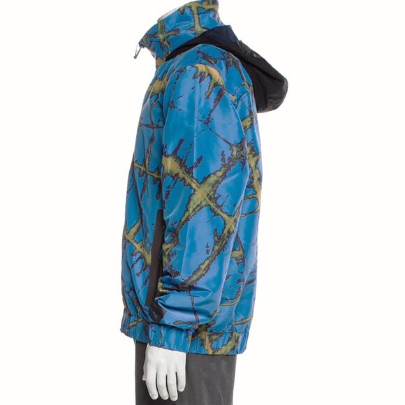 NEW $475 Paul Smith Track Jacket Windbreaker! M Blue With Abstract Modern Design - Picture 5 of 6